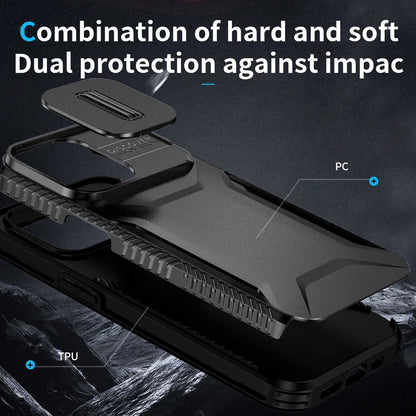 Military Grade Slide Camera Armor Case for iPhone 16 15 14 13 Pro Max