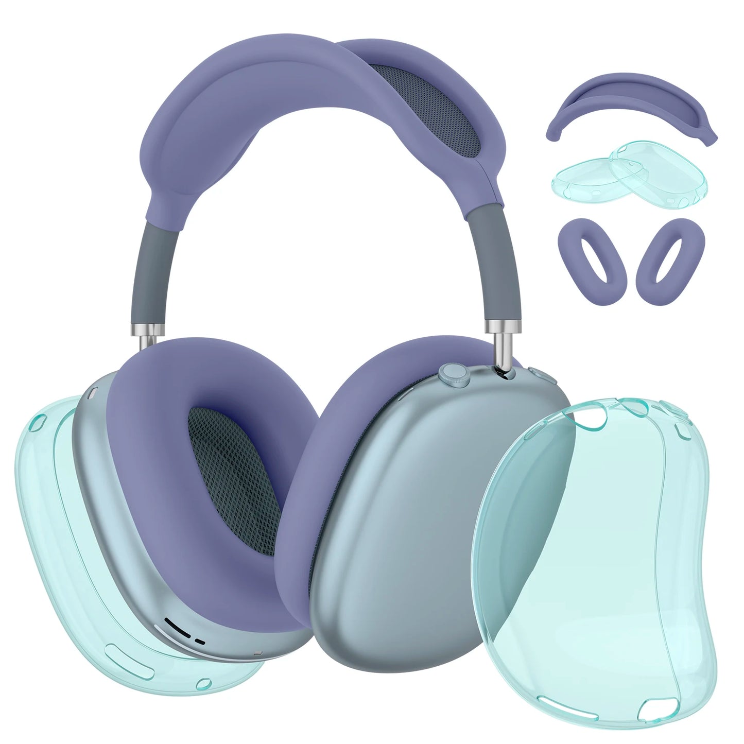 4-in-1 Clear TPU Case for AirPods Max – Ear Pad, Cup & Headband Protector