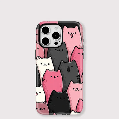 Lovely Cats MagSafe Case for iPhone 16–12 | Hard Acrylic Magnetic Cover