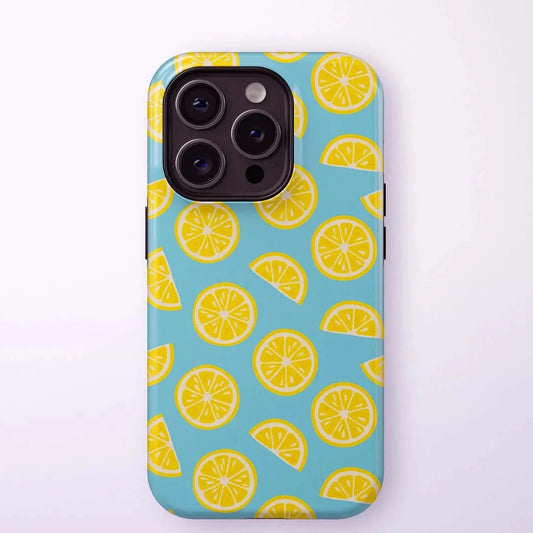 Luxury Lemon Pattern Case for iPhone 17–8 Pro Max Double-Layer Back Cover