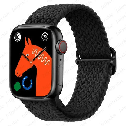 Braided Solo Loop for Apple Watch Ultra & Series 10–7 SE Elastic Band