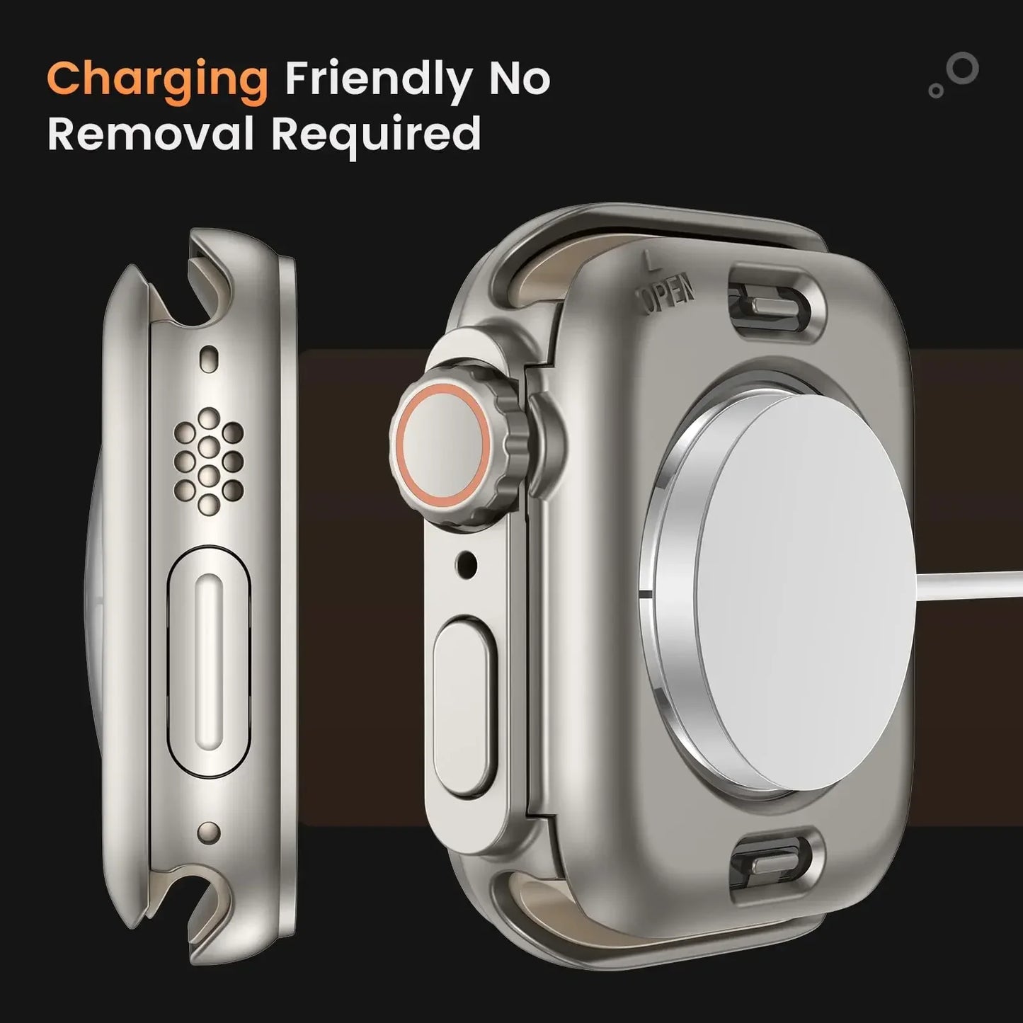 Tempered Glass + Cover for Apple Watch 46/45/44/42/41/40mm Screen Protector Case