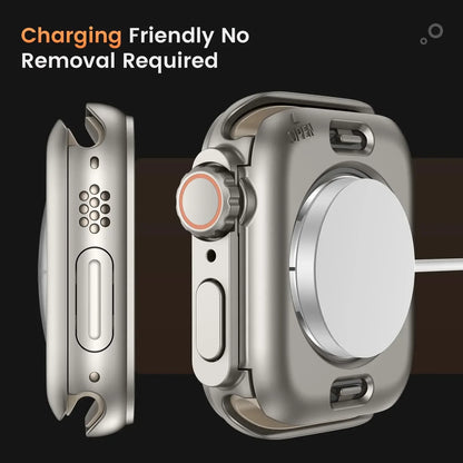 Tempered Glass + Cover for Apple Watch 46/45/44/42/41/40mm Screen Protector Case