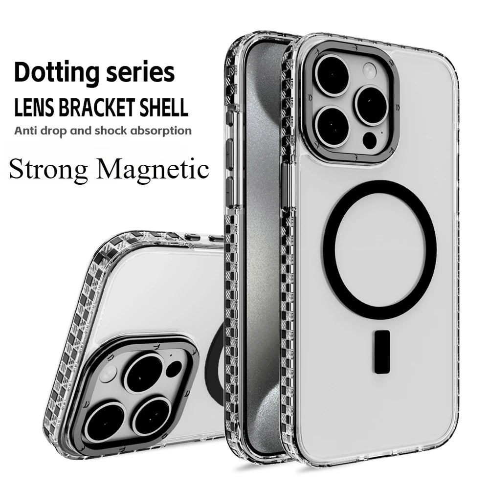 Transparent MagSafe Case for iPhone 16 15 14 Pro Max – Hybrid Armor Cover