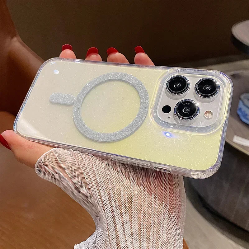 Aurora Glitter MagSafe Case for iPhone 11 12 13 14 Pro Max Gradient Cover