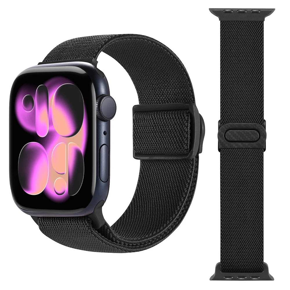 Elastic Nylon Strap for Apple Watch Ultra 3/2 & Series 11–8 SE Band