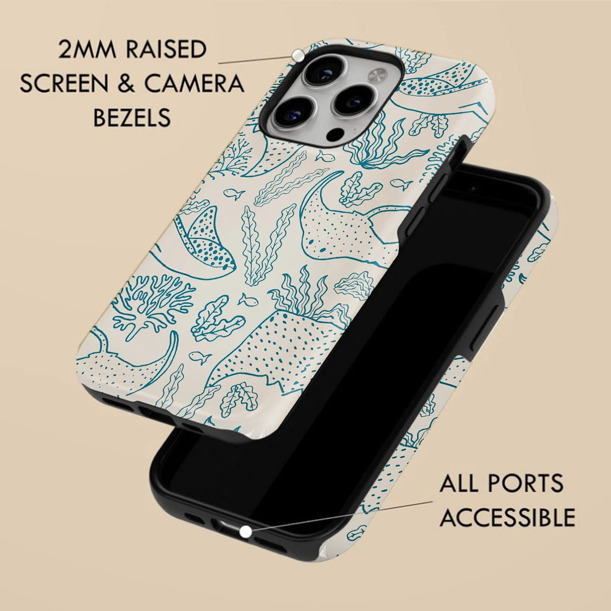 Magnetic Marine Life Acrylic Case for iPhone 16–11 Pro Max Shockproof