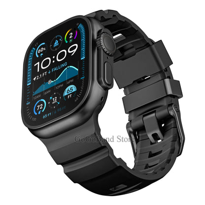 Fluorescent Silicone Bracelet for Apple Watch Series 4–10 & Ultra 2