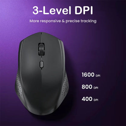 Bluetooth 5.2 + 2.4G Dual-Mode Wireless Mouse Silent Rechargeable 1600DPI