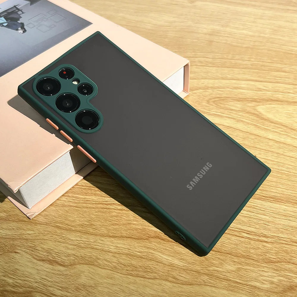 Armor Shockproof Silicone Case for Samsung Galaxy S20–S24 Ultra 5G Skin Feel Cover