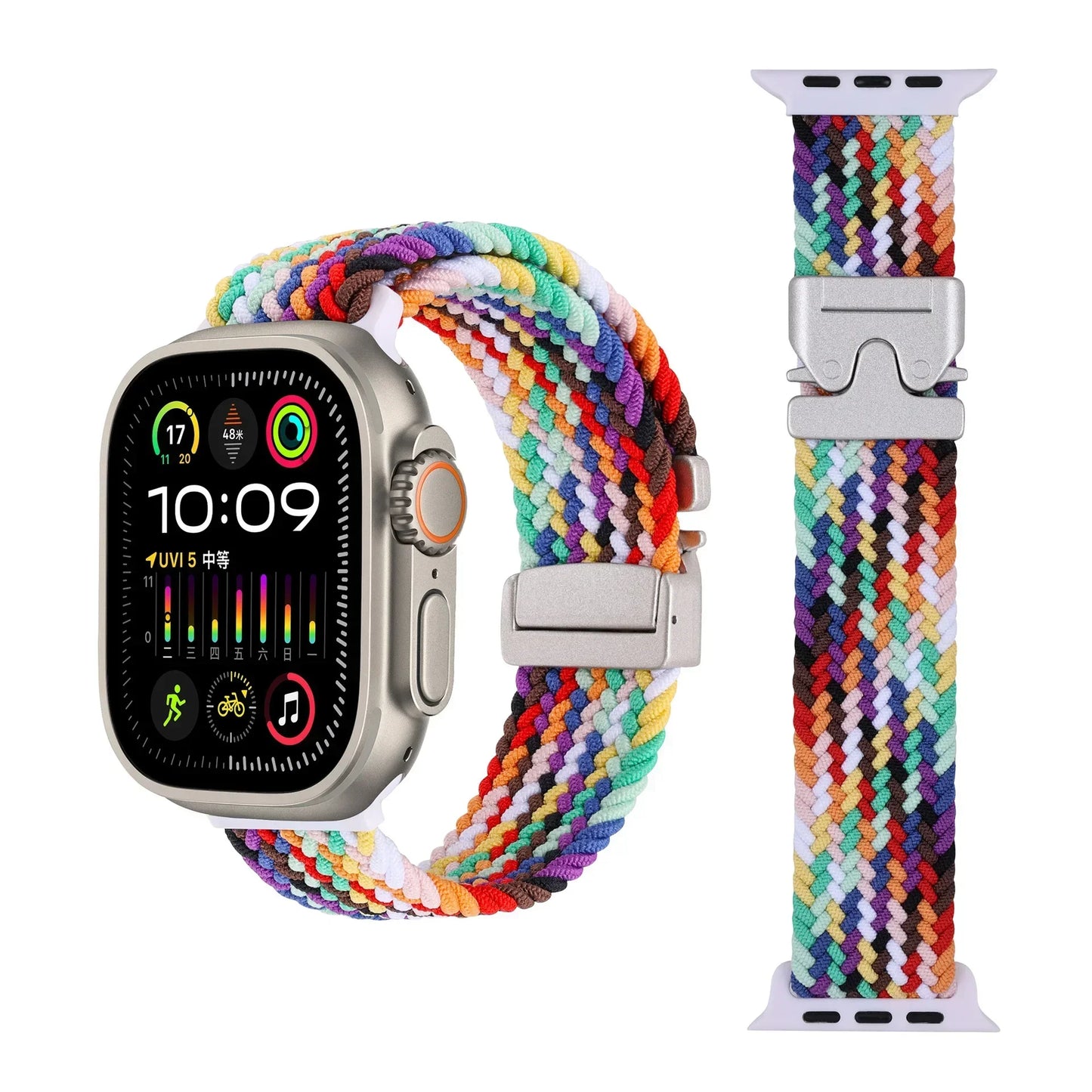 Braided Magnetic Band for Apple Watch 44mm–49mm Ultra 2/Series 10–6/SE