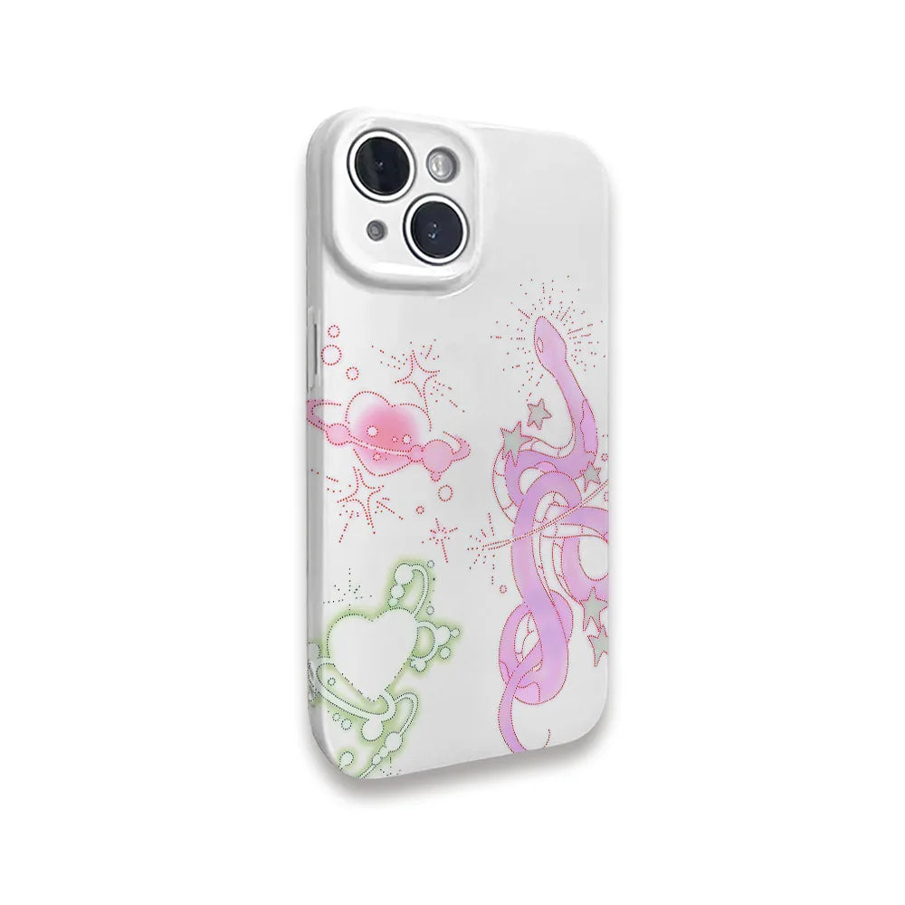 Pink Love Graffiti MagSafe Case for iPhone 11–16 Pro Max – Acrylic + TPU