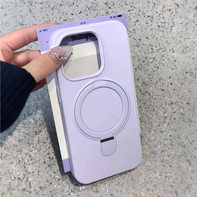 Magnetic Liquid Silicone Stand Case for iPhone 16/15 Pro Max/Plus