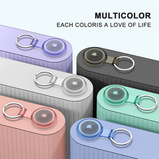 TPU Waterproof AirTag Keychain Holder Case for Pets, Keys & Bags