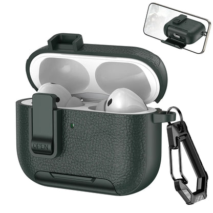 AirPods Pro 3 (2025) Leather Case – Secure Lock Bracket Protective Cover