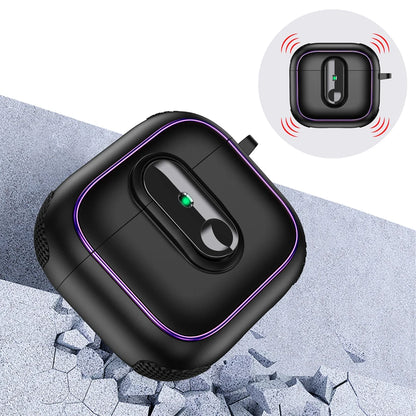 Armor Locking Earphone Case for AirPods 2/3/Pro/4 with Purple Stripes