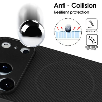 Carbon Fiber Magnetic Case for iPhone 17 Series | Slim TPU Shockproof Cover