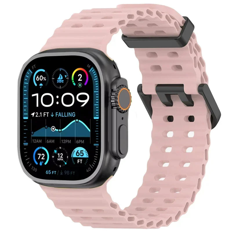 Sporty Ocean Silicone Band for Apple Watch Ultra & Series 4–10