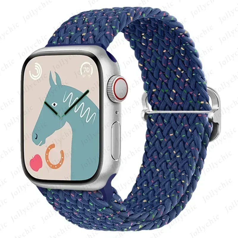Braided Solo Loop for Apple Watch Ultra & Series 10–7 SE Elastic Band