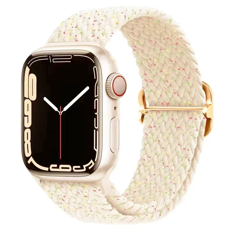Braided Elastic Strap for Apple Watch Ultra 2 49mm Series 10 9 8 7 SE 6 5 4