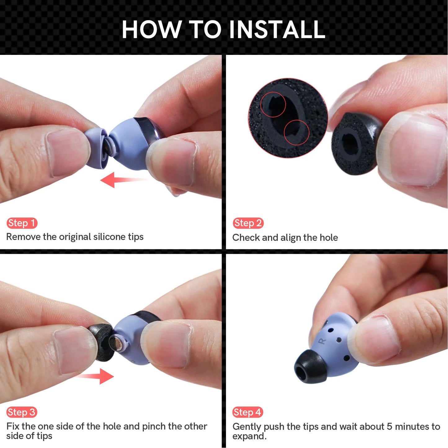 Enhance comfort and sound quality with these memory foam eartips for Galaxy Buds 3 Pro.