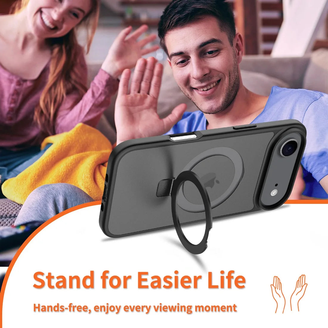 MagSafe Shockproof Matte Case with Kickstand for iPhone 17 Air 2025 Slim Cover