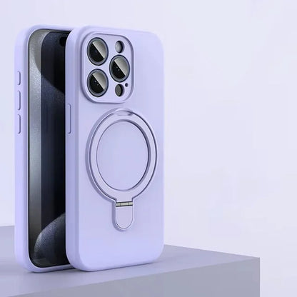 Liquid Silicone MagSafe Stand Case for iPhone 17 Air 16 15 14 13 Pro Max