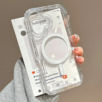 3-in-1 Gradient MagSafe Magnetic Clear Case for iPhone 16, 15 Pro, 14, 16 Pro Max