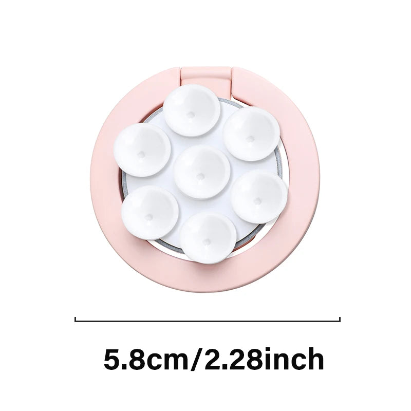 MagSafe Suction Cup Magnet Holder with Rotating Ring Stand for iPhone 12–15