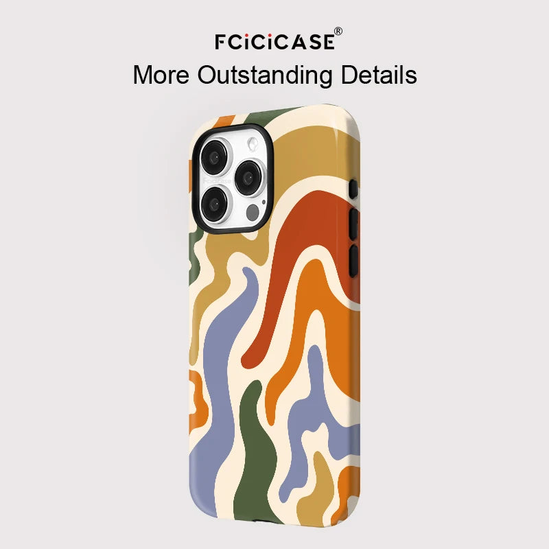 MagSafe Matte Stripe Case for iPhone 16–11 Pro Max Magnetic Charging