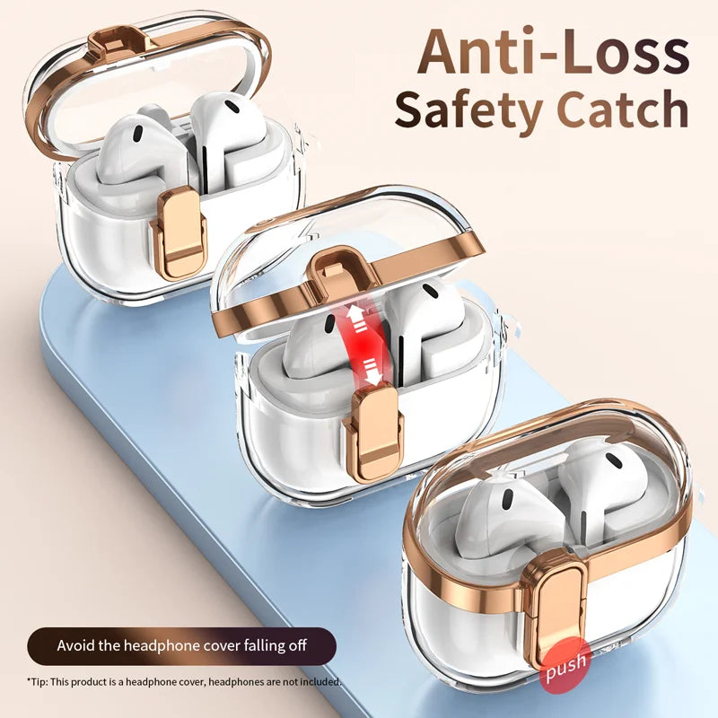 Transparent Lock Case for Samsung Galaxy Buds 3/3 Pro – Anti-Fall Protective Cover