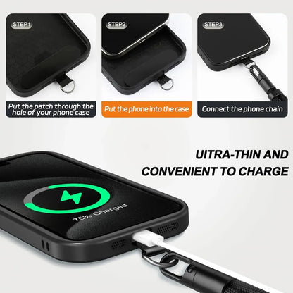 Adjustable Mobile Phone Lanyard Crossbody Strap with Patch for iPhone & Smartphones