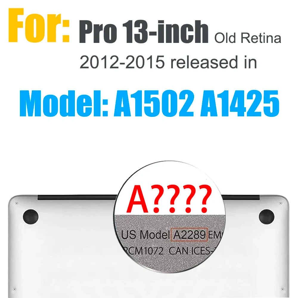 Crystal Clear Hard Case for MacBook Air/Pro 13–16" (All Models Listed)