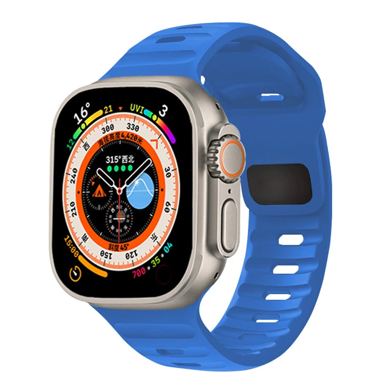 Sport Silicone Strap for Apple Watch Ultra 3/2 and Series 11–6, SE3 (49–40mm)