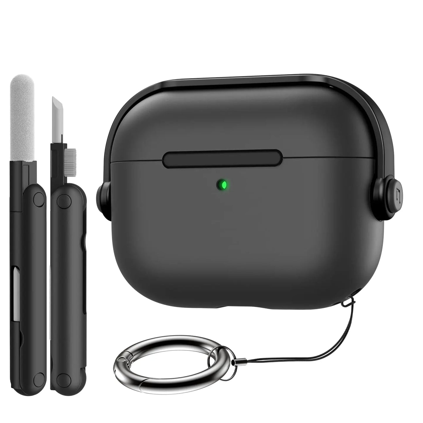 Secure Lock AirPods Pro 3 Case with Cleaner Kit and Keychain for 3rd Gen AirPods