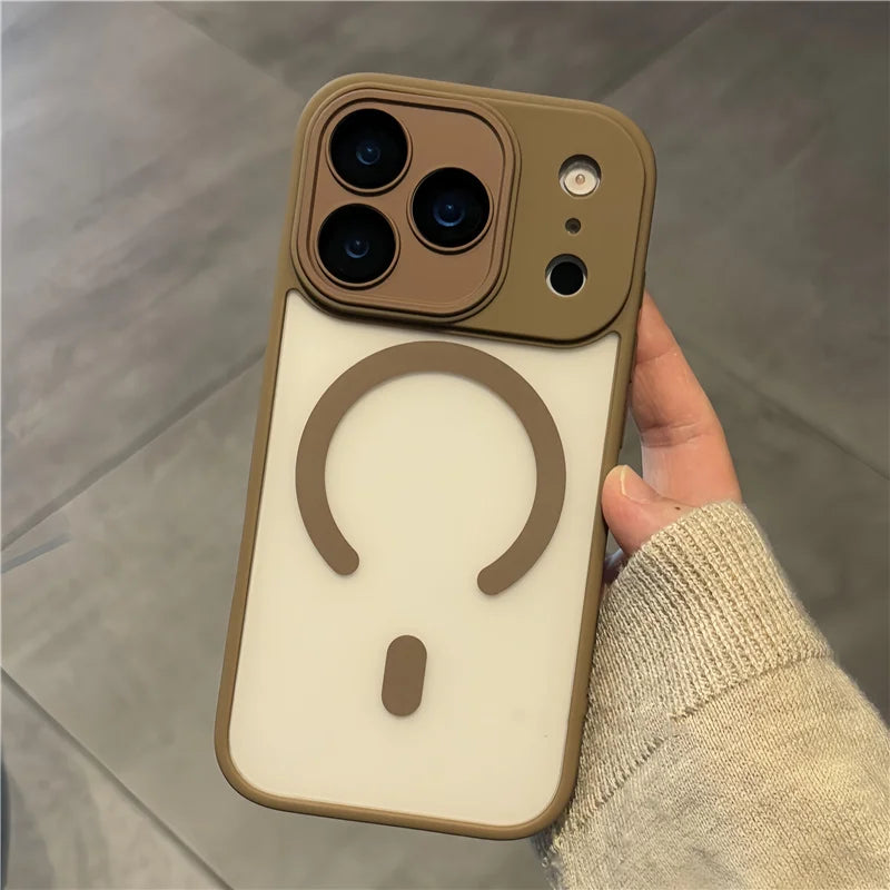 Luxury Matte MagSafe Case with Camera Lens Protector for iPhone 15–17 Pro Max & 17 Air