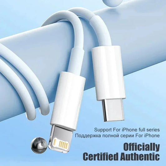 20W PD USB-C to Lightning Fast Charger Cable | For iPhone 14–X & iPad