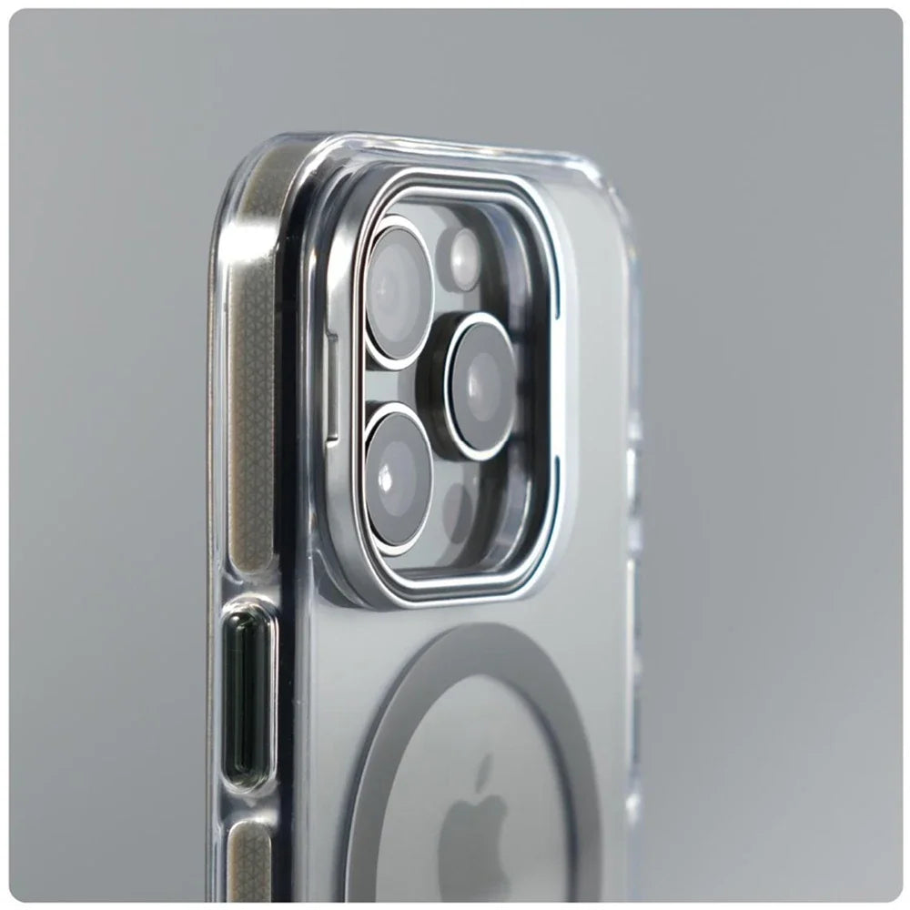 Luxury Lens Holder MagSafe Clear Case for iPhone 17 Air 16 15 14 13 12 Pro Max