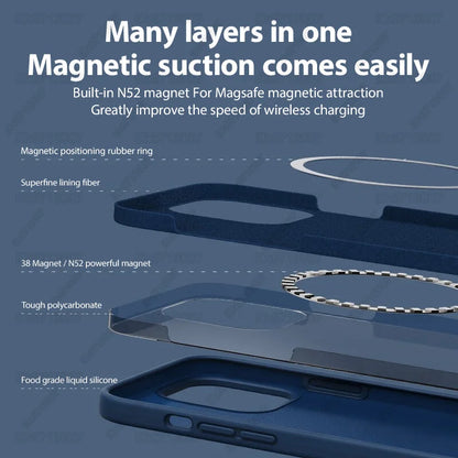 Magnetic Liquid Silicone Case for iPhone 16/15 Pro Max & 16 Plus