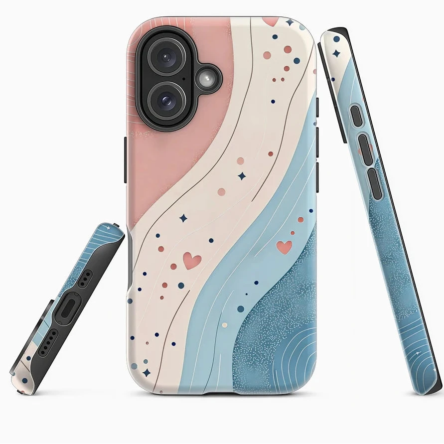 Dreamy Currents Case for iPhone 17 16 15 14 13 12 Pro Max Plus Double-Layer