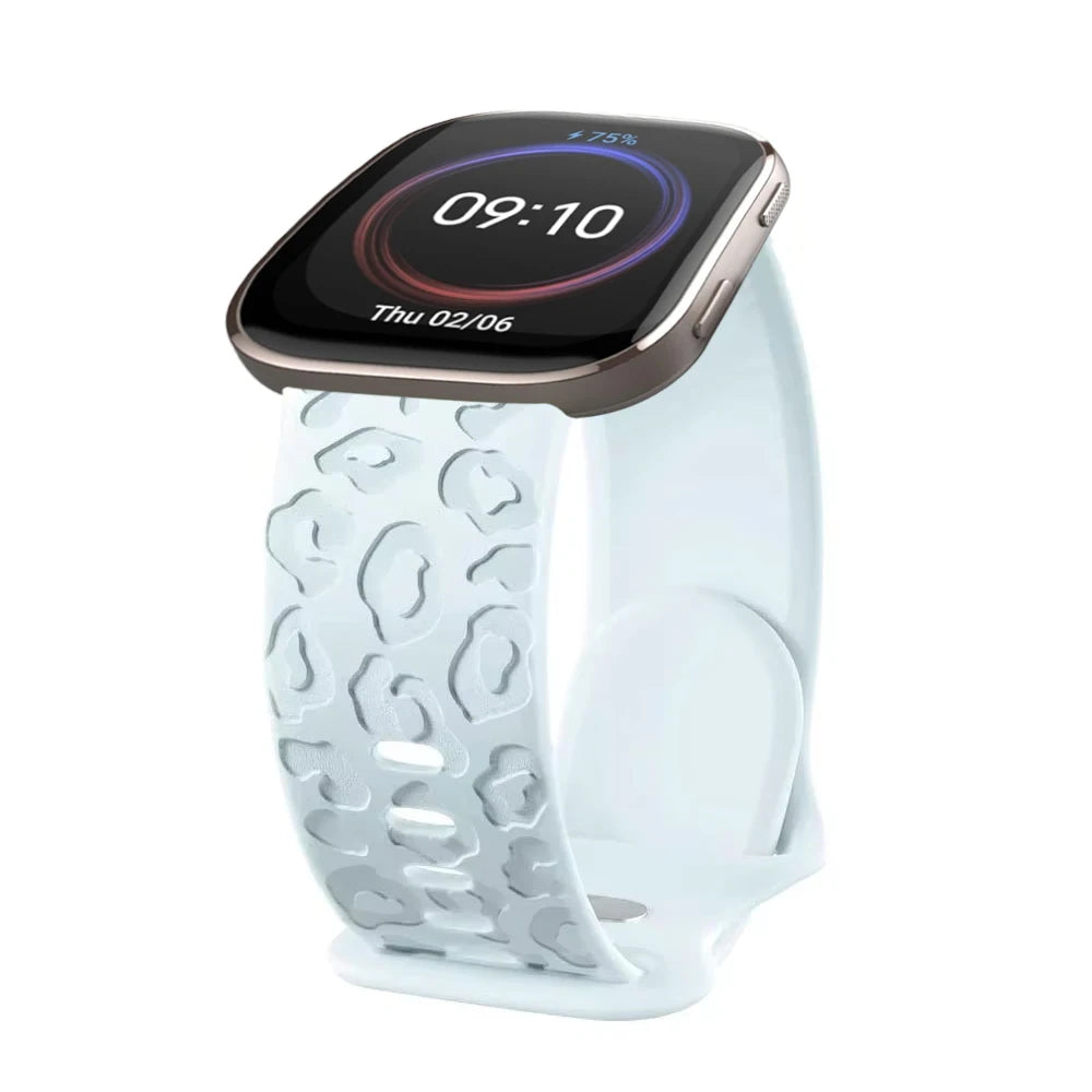 20mm Engraved Leopard Silicone Strap for Amazfit GTS 3/4 Mini BIP Smartwatch