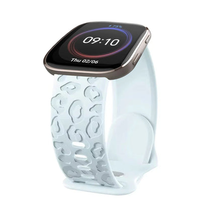 20mm Engraved Leopard Silicone Strap for Amazfit GTS 3/4 Mini BIP Smartwatch