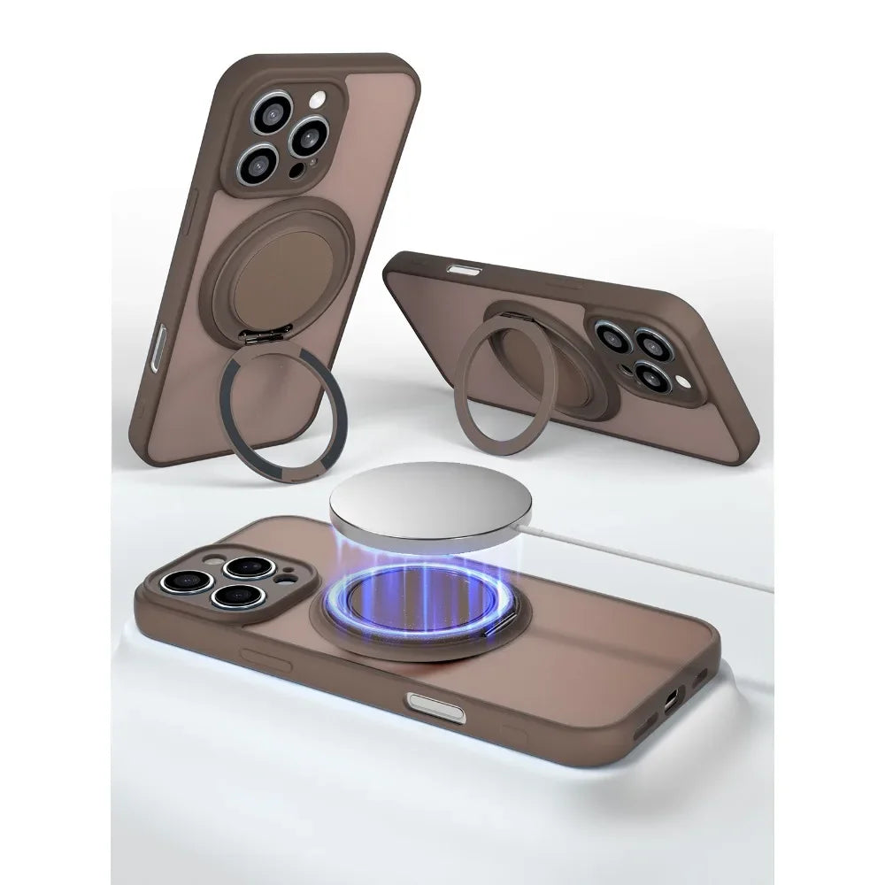 360° Rotating Stand MagSafe Case for iPhone 17 16 15 14 13 12 11 Pro Max