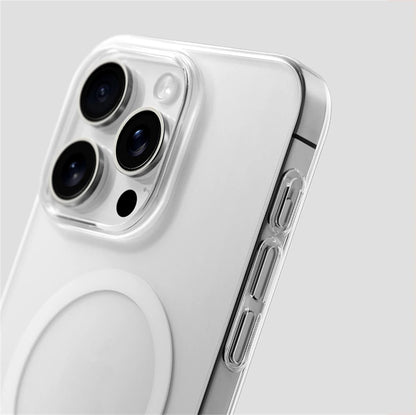 Ultra Thin Clear Magnetic Case for iPhone 16 15 14 13 12 Pro Max Plus HD PC