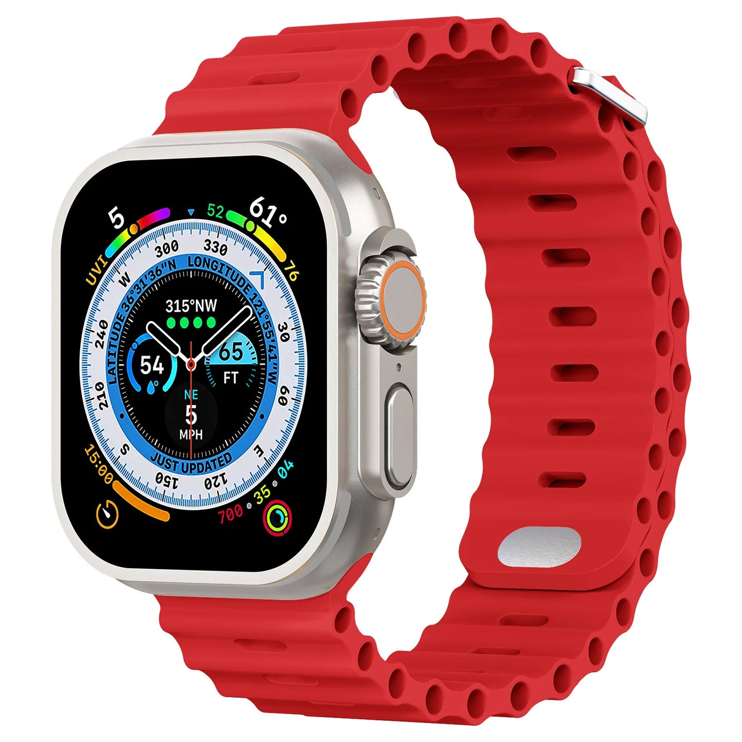 Ocean Silicone Strap for Apple Watch Ultra 3/2 & Series 11–5 SE2 Band