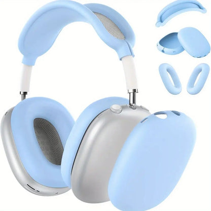 3 in 1 Soft Silicone Skin Protector Case for AirPods Max, Shockproof Earphone Cover
