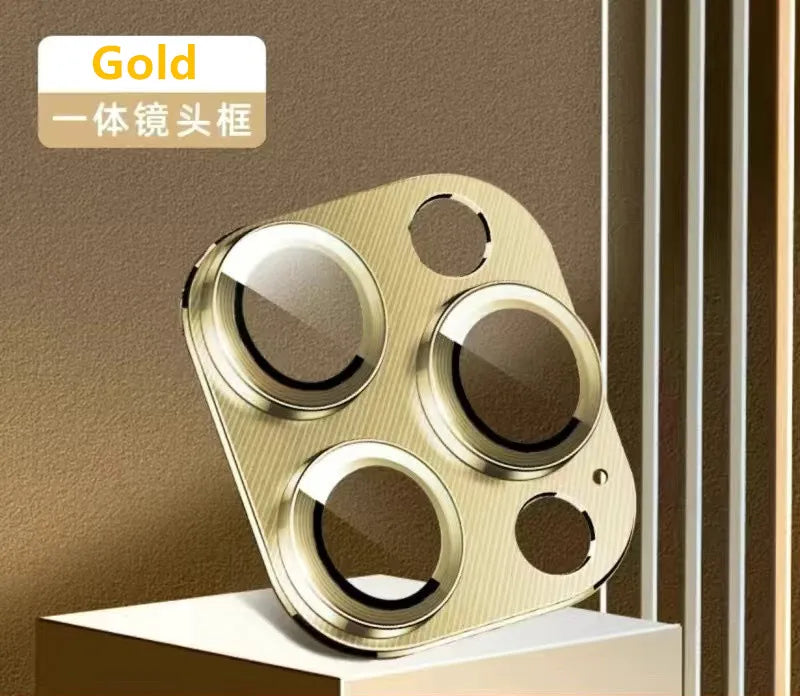 Metal Lens Protector with Tempered Glass for iPhone 16 Pro Max/15/14 Series