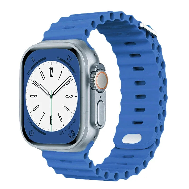 Ocean Strap for Apple Watch Ultra 2–3 SE | Silicone Sport Band 49–41mm