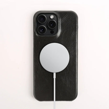 Business Genuine Leather MagSafe Case for iPhone 11–16 Pro Max Premium Cowhide