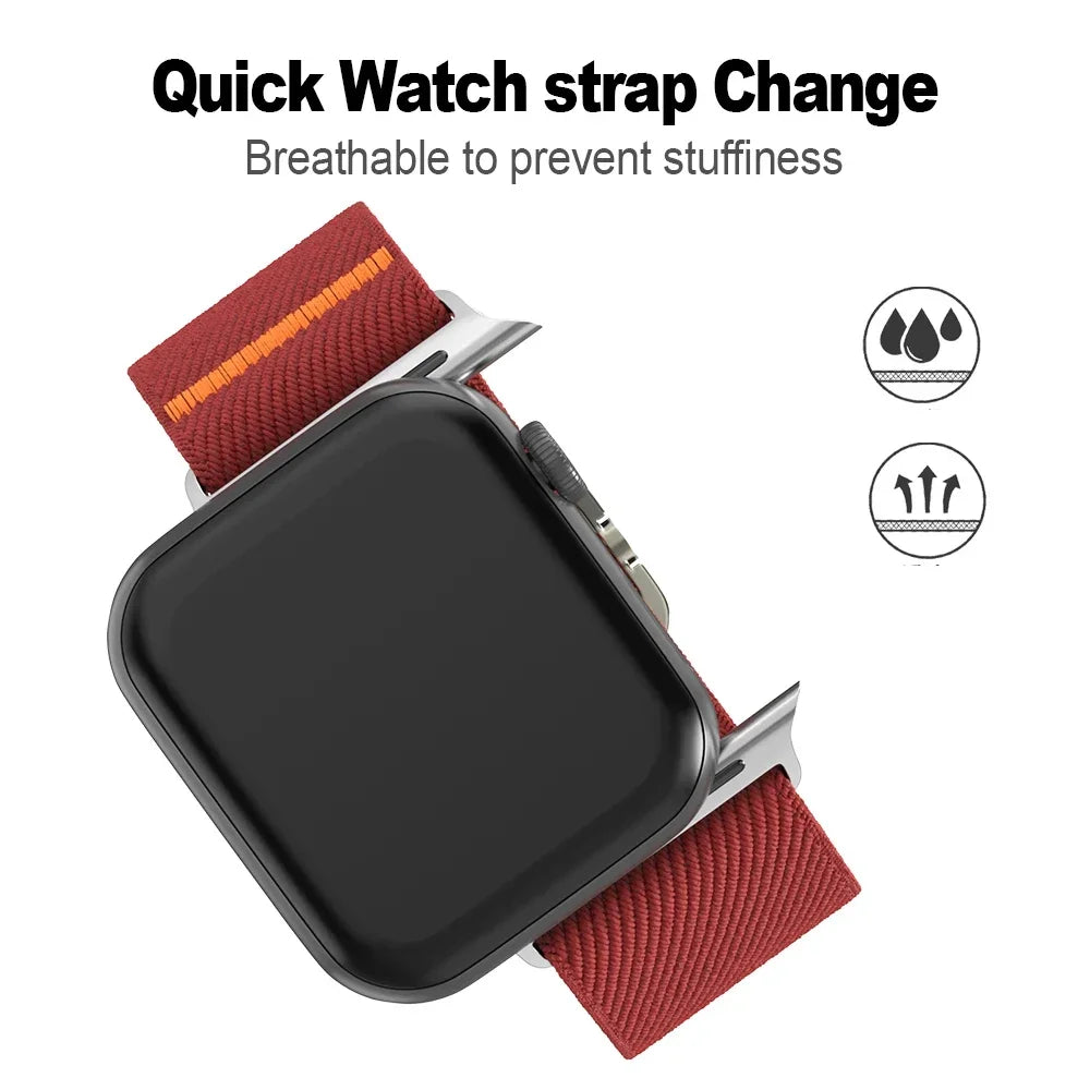 Elastic Nylon Band for Apple Watch Ultra 2 & Series 10–5, 49–41mm
